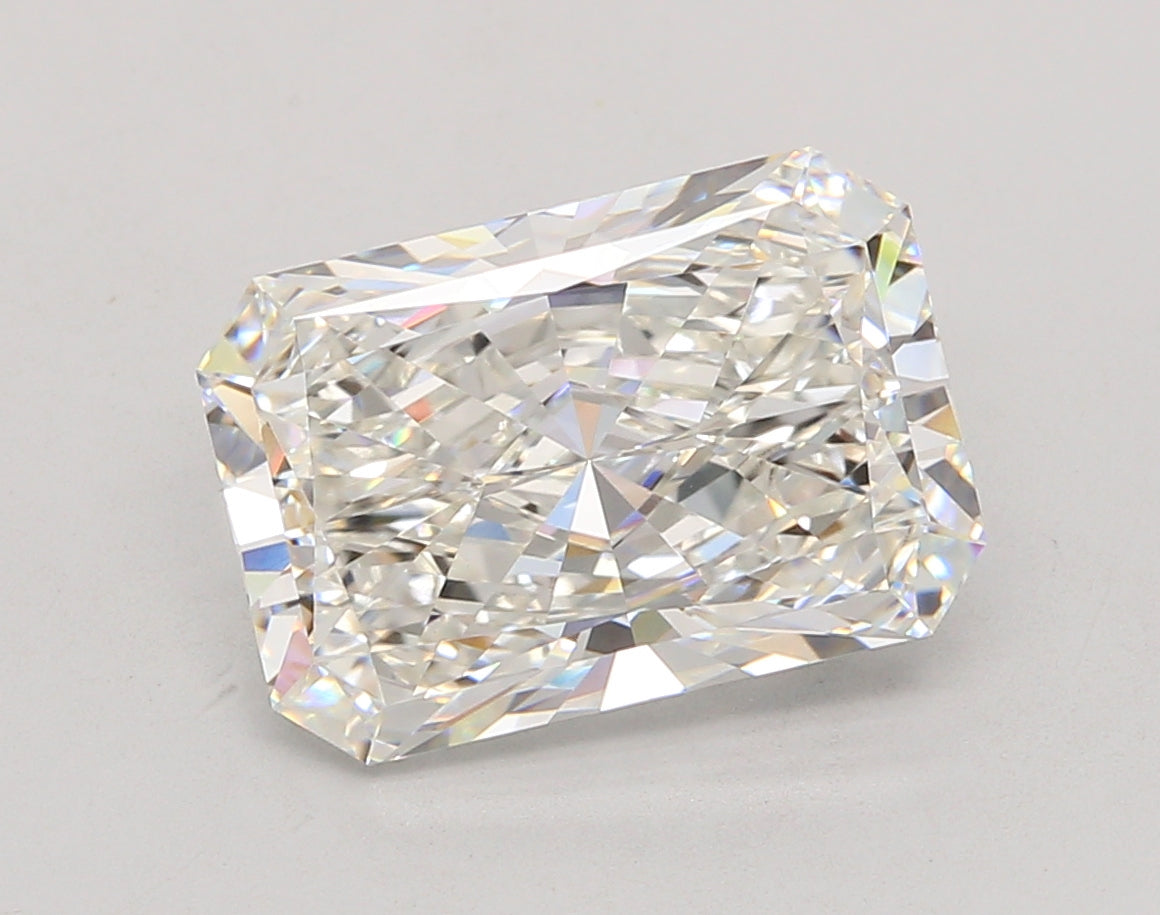 5.04 Carat Radiant Shaped, Ideal Cut, F Color, VVS2 Clarity, IGI Certified Lab Grown Diamond