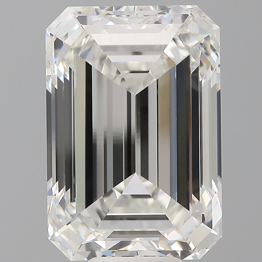 12.54 Carat Emerald Shaped, Ideal Cut, F Color, VVS2 Clarity, IGI Certified Lab Grown Diamond