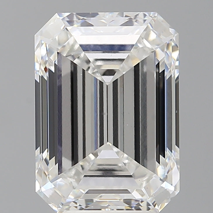 6.02 Carat Emerald Shaped, Ideal Cut, E Color, VVS2 Clarity, IGI Certified Lab Grown Diamond