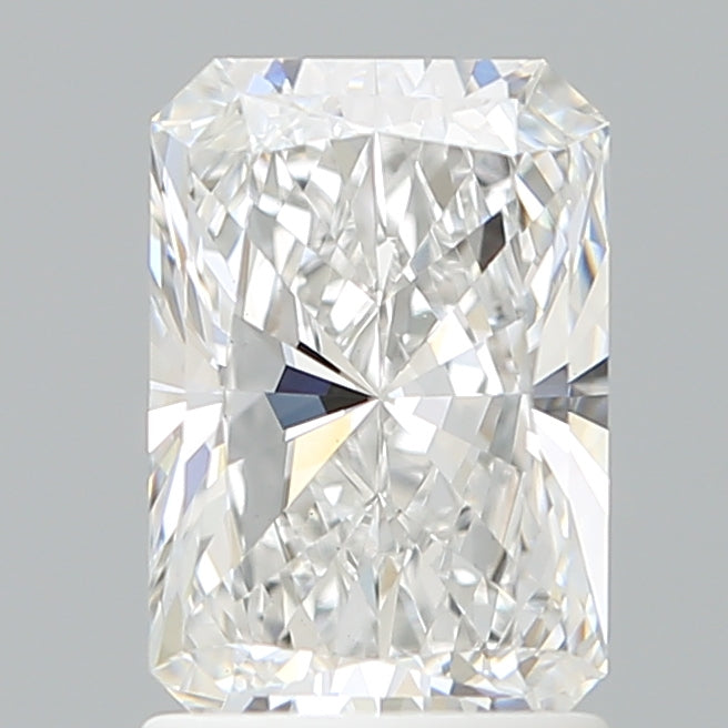 1.68 Carat Radiant Shaped, Ideal Cut, D Color, VVS2 Clarity, IGI Certified Lab Grown Diamond