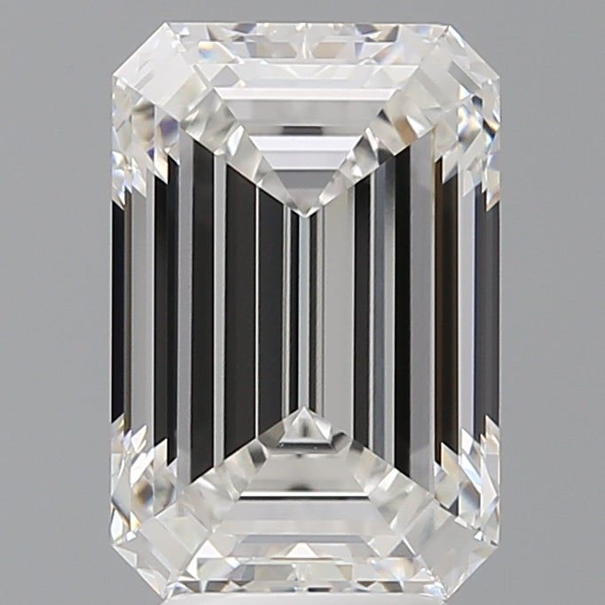 4.57 Carat Emerald Shaped, Ideal Cut, F Color, VVS2 Clarity, IGI Certified Lab Grown Diamond