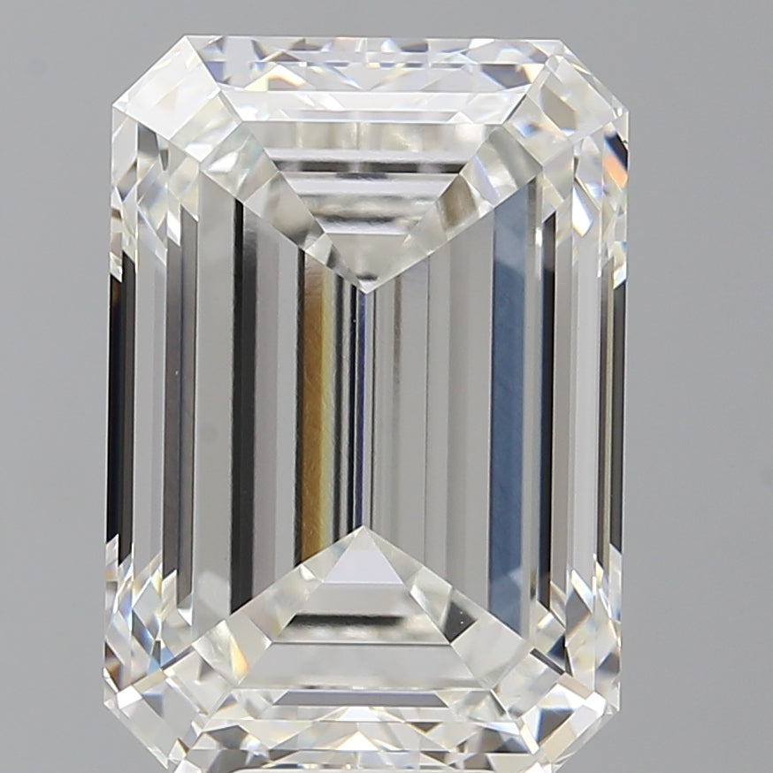 10.56 Carat Emerald Shaped, Ideal Cut, F Color, VVS2 Clarity, IGI Certified Lab Grown Diamond