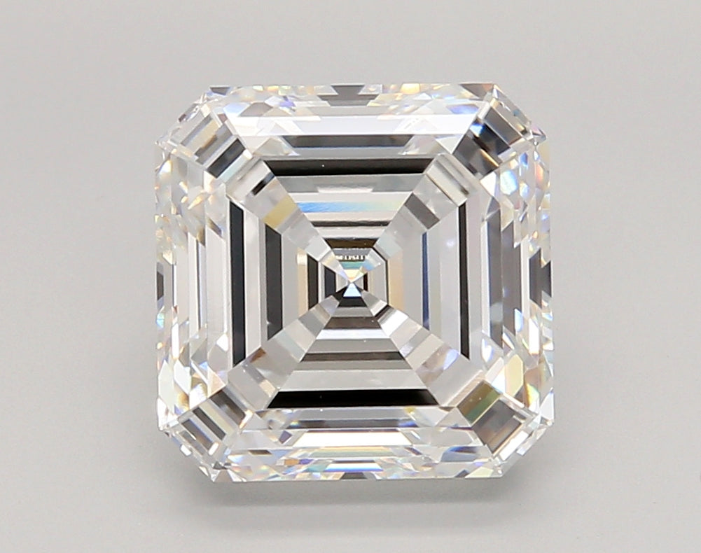 5.04 Carat Asscher Shaped, Ideal Cut, E Color, VVS1 Clarity, IGI Certified Lab Grown Diamond