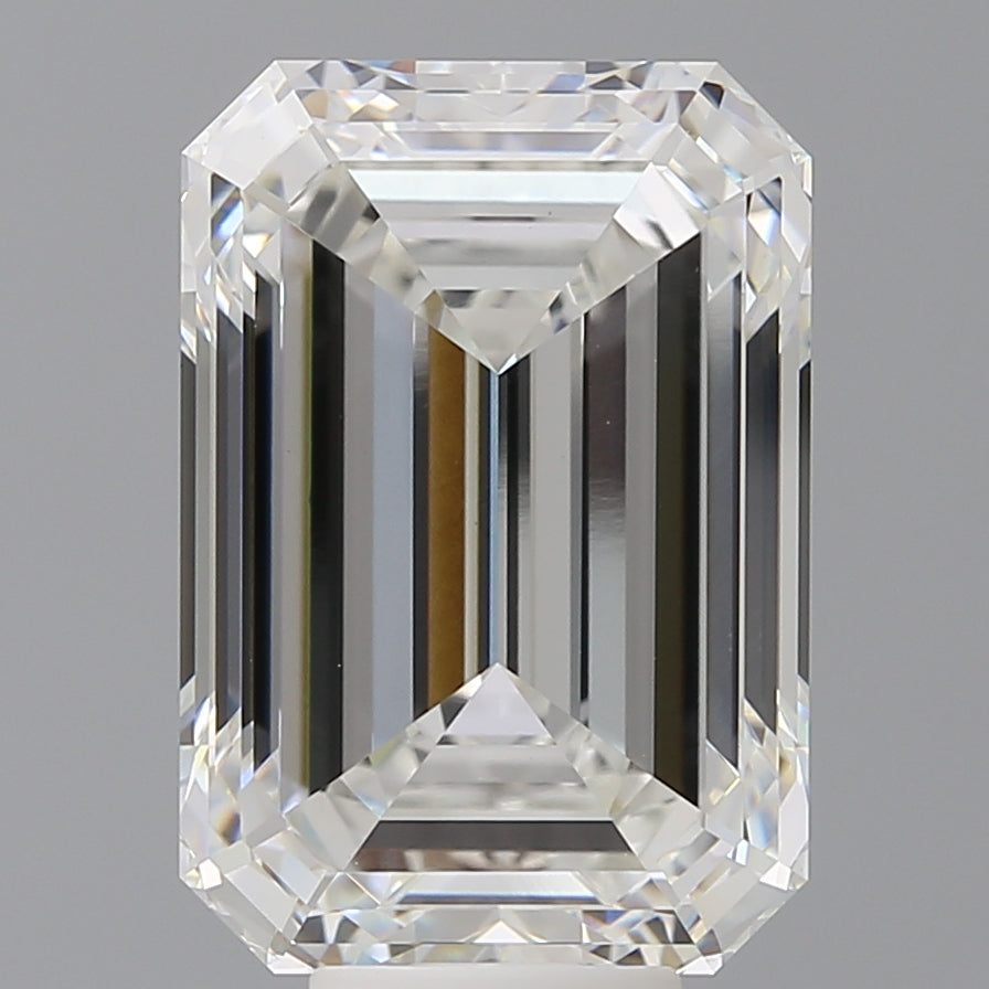 10.07 Carat Emerald Shaped, Ideal Cut, F Color, VVS2 Clarity, IGI Certified Lab Grown Diamond