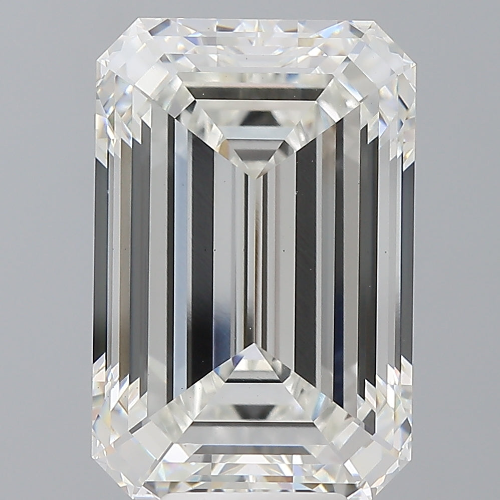 9.09 Carat Emerald Shaped, Ideal Cut, F Color, VS1 Clarity, IGI Certified Lab Grown Diamond