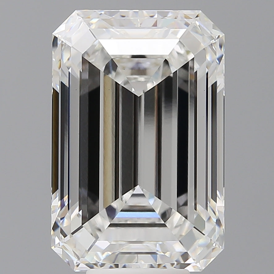 9.59 Carat Emerald Shaped, Ideal Cut, F Color, VVS2 Clarity, IGI Certified Lab Grown Diamond