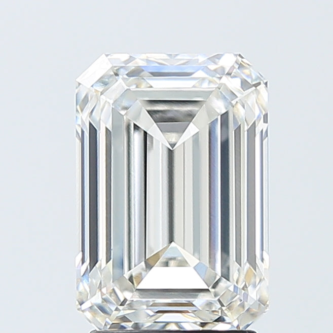 3.08 Carat Emerald Shaped, Ideal Cut, F Color, VVS2 Clarity, IGI Certified Lab Grown Diamond