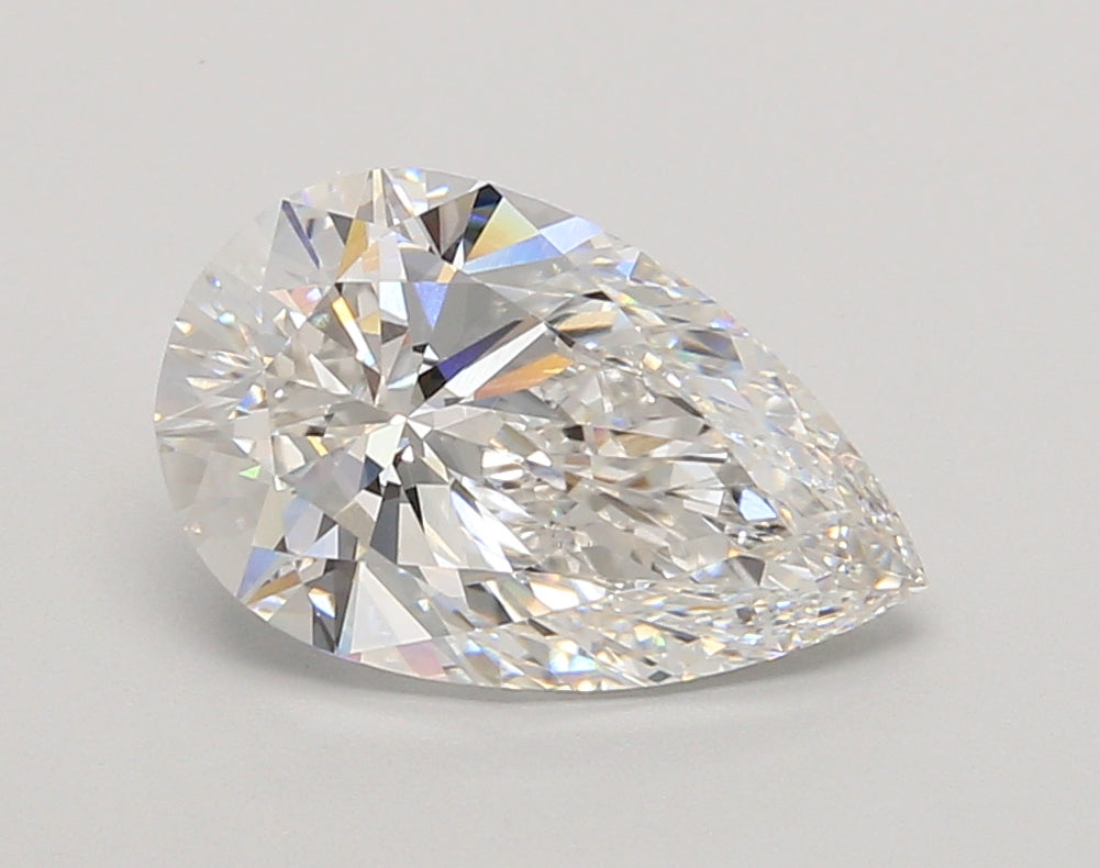 2.57 Carat Pear Shaped, Ideal Cut, E Color, VVS2 Clarity, IGI Certified Lab Grown Diamond
