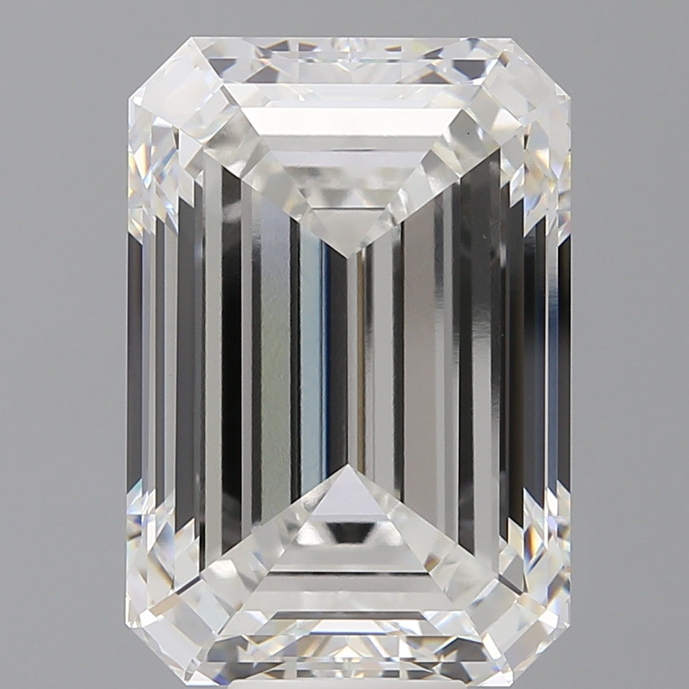 12.60 Carat Emerald Shaped, Ideal Cut, F Color, VVS2 Clarity, IGI Certified Lab Grown Diamond