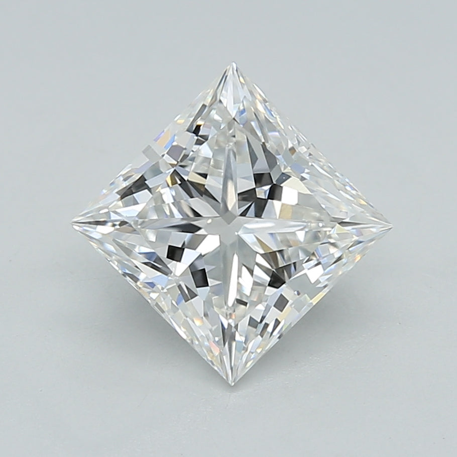 2.04 Carat Princess Shaped, Ideal Cut, F Color, VVS2 Clarity, IGI Certified Lab Grown Diamond