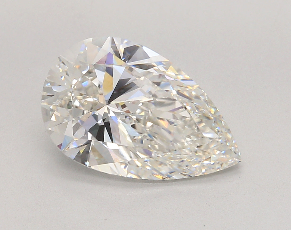 5.01 Carat Pear Shaped, Ideal Cut, F Color, VVS2 Clarity, IGI Certified Lab Grown Diamond