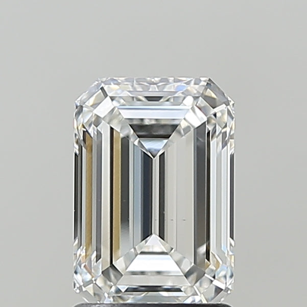 1.58 Carat Emerald Shaped, Ideal Cut, E Color, VVS2 Clarity, IGI Certified Lab Grown Diamond