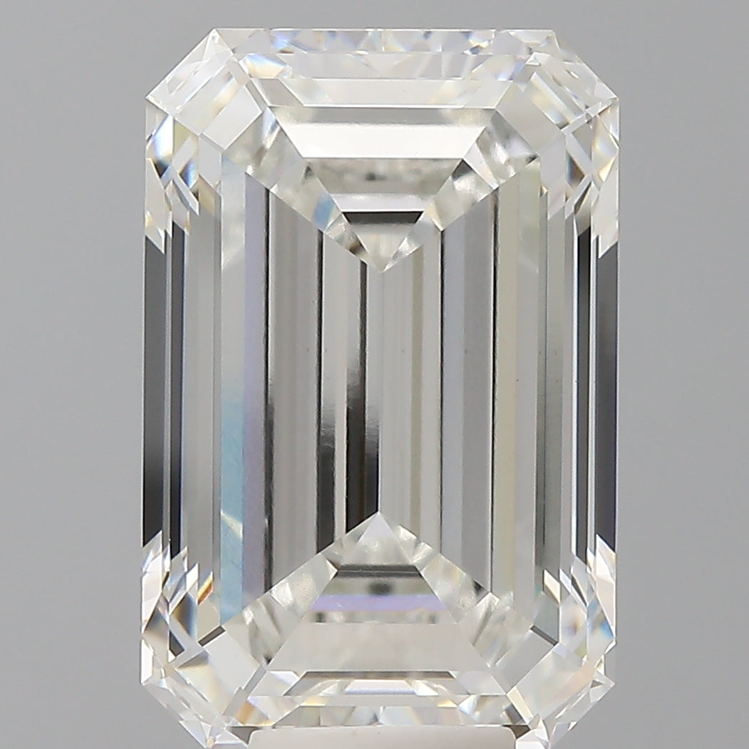 10.08 Carat Emerald Shaped, Ideal Cut, F Color, VVS2 Clarity, IGI Certified Lab Grown Diamond