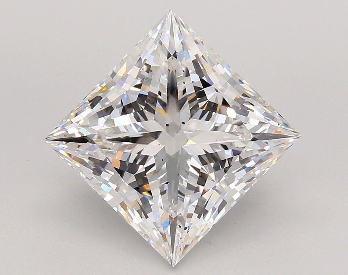5.74 Carat Princess Shaped, Ideal Cut, E Color, SI1 Clarity, IGI Certified Lab Grown Diamond