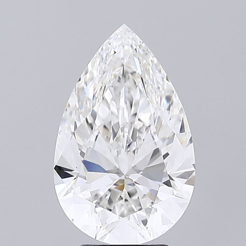 4.03 Carat Pear Shaped, Ideal Cut, F Color, VVS2 Clarity, IGI Certified Lab Grown Diamond