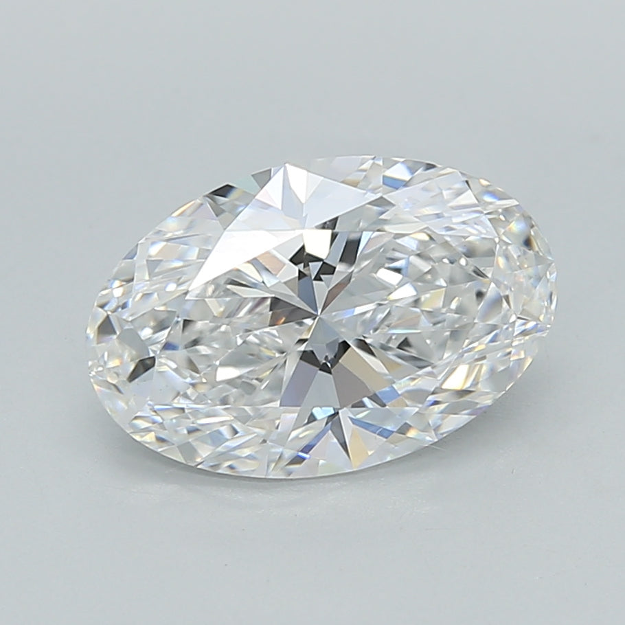 2.05 Carat Oval Shaped, Ideal Cut, D Color, VVS2 Clarity, IGI Certified Lab Grown Diamond