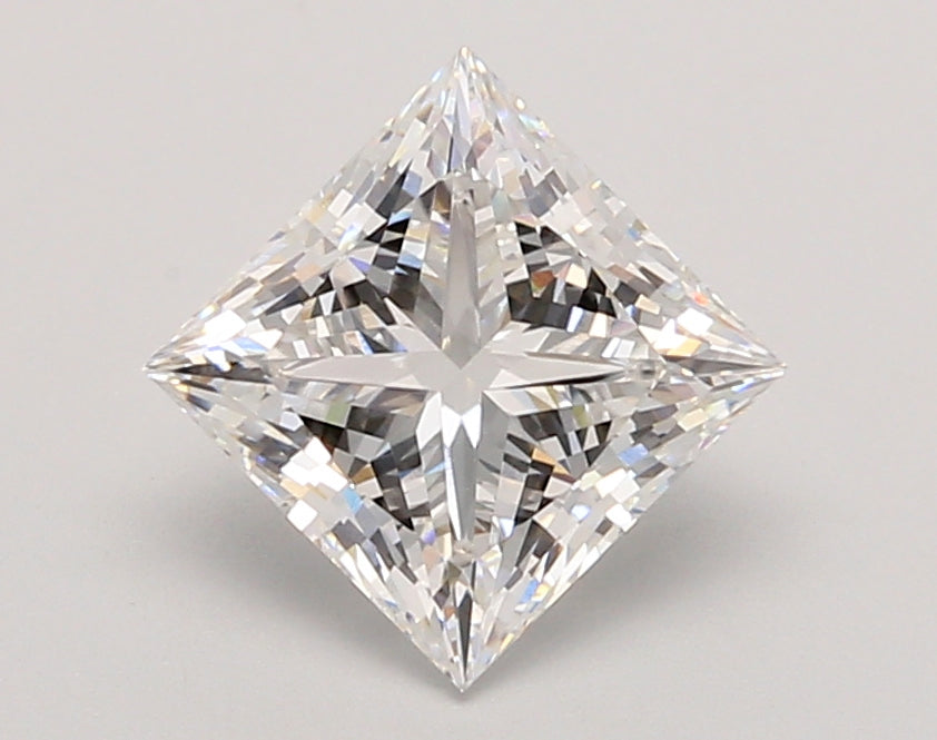 2.05 Carat Princess Shaped, Ideal Cut, E Color, VVS2 Clarity, IGI Certified Lab Grown Diamond