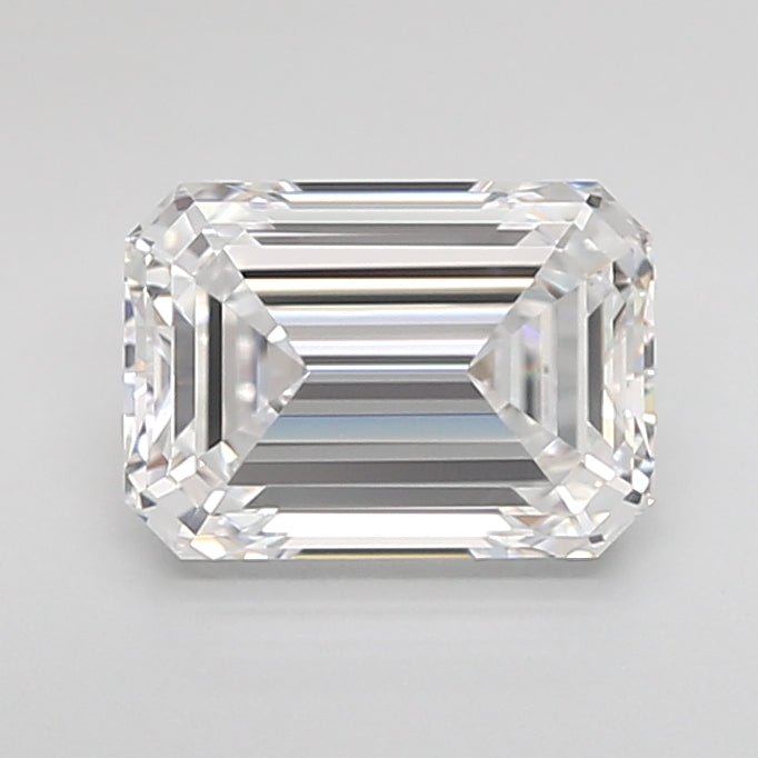2.09 Carat Emerald Shaped, Ideal Cut, D Color, VVS2 Clarity, IGI Certified Lab Grown Diamond