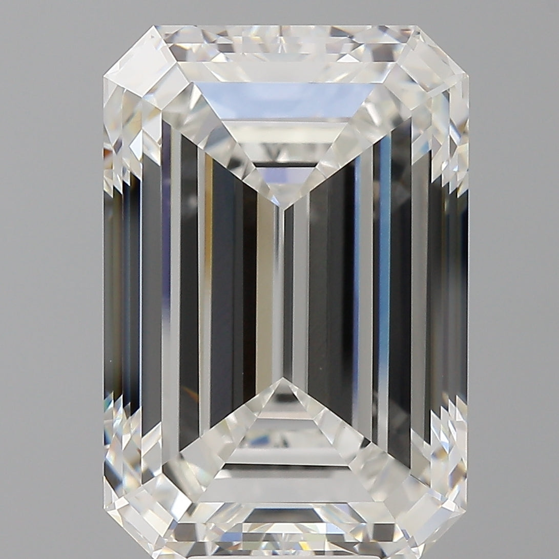12.08 Carat Emerald Shaped, Ideal Cut, F Color, VVS2 Clarity, IGI Certified Lab Grown Diamond
