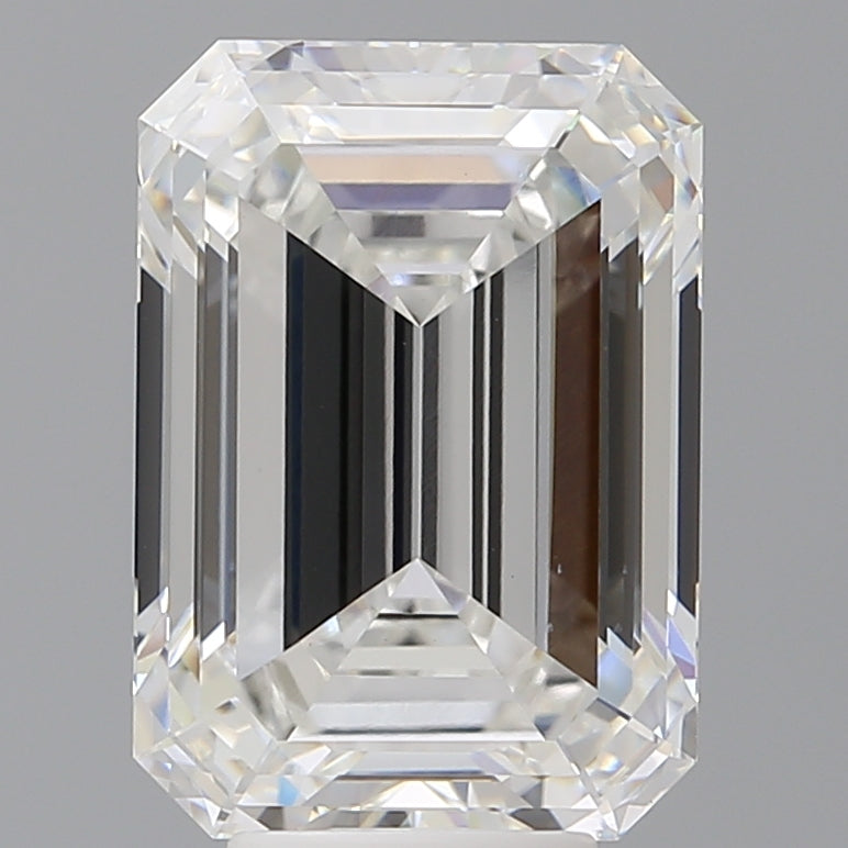 7.09 Carat Emerald Shaped, Ideal Cut, F Color, VVS2 Clarity, IGI Certified Lab Grown Diamond