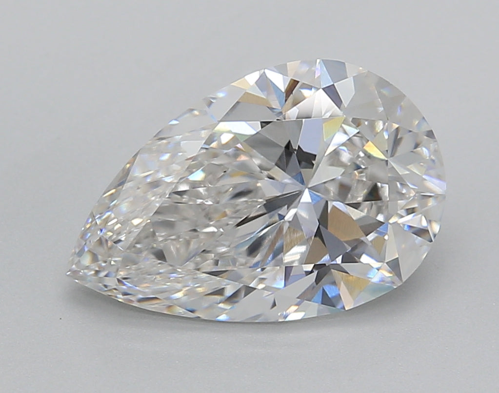 3.02 Carat Pear Shaped, Excellent Cut, F Color, VS1 Clarity, IGI Certified Lab Grown Diamond