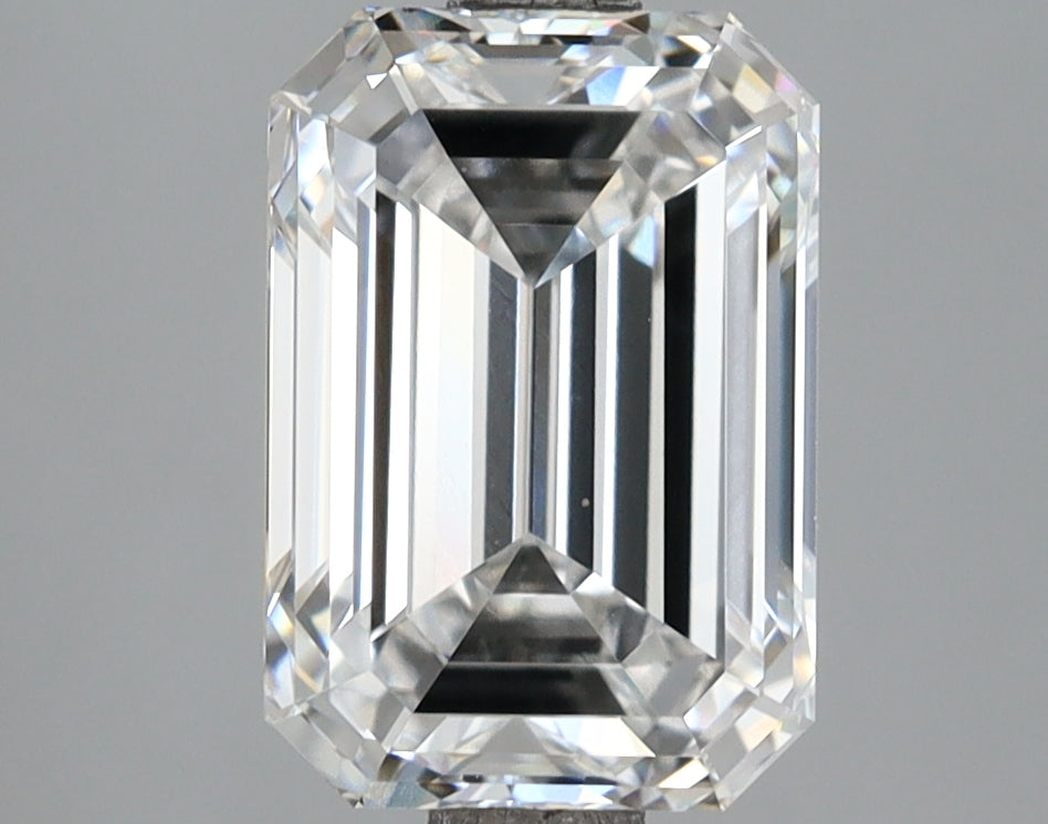 3.06 Carat Emerald Shaped, Ideal Cut, D Color, VVS2 Clarity, IGI Certified Lab Grown Diamond