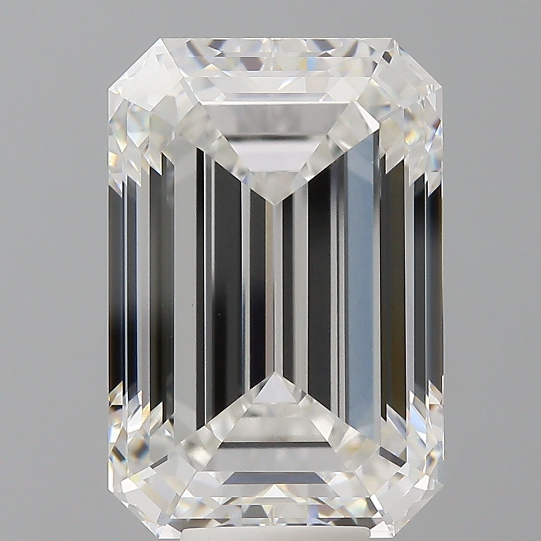 10.57 Carat Emerald Shaped, Ideal Cut, F Color, VVS2 Clarity, IGI Certified Lab Grown Diamond
