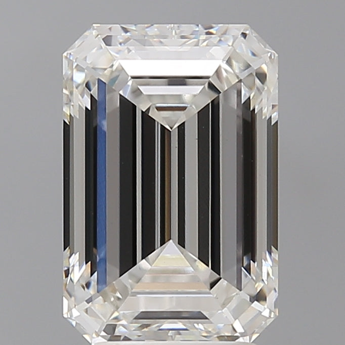 4.07 Carat Emerald Shaped, Ideal Cut, F Color, VVS2 Clarity, IGI Certified Lab Grown Diamond