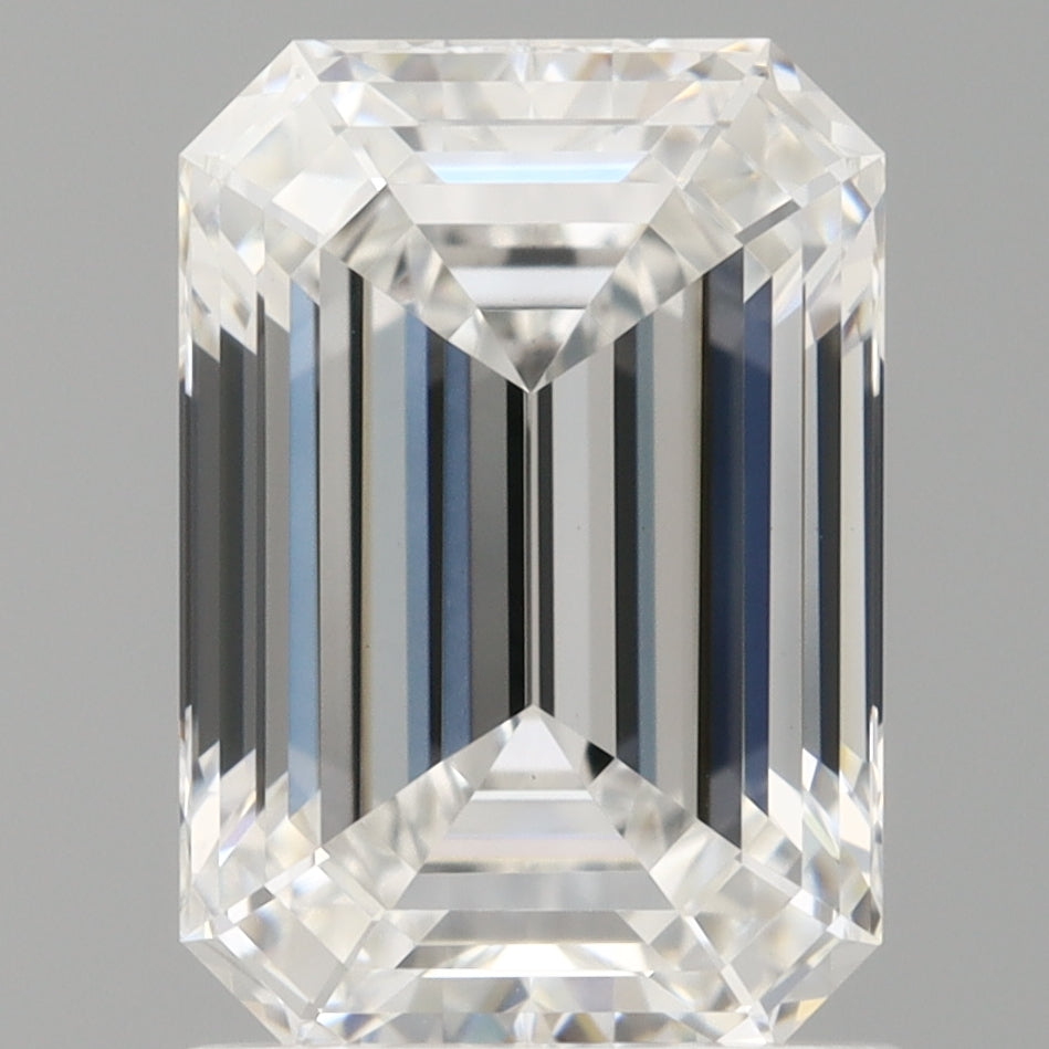 1.58 Carat Emerald Shaped, Ideal Cut, D Color, VVS2 Clarity, IGI Certified Lab Grown Diamond
