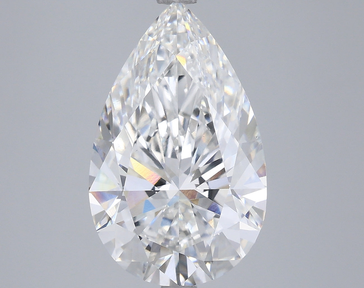 5.01 Carat Pear Shaped, Ideal Cut, F Color, VS1 Clarity, IGI Certified Lab Grown Diamond