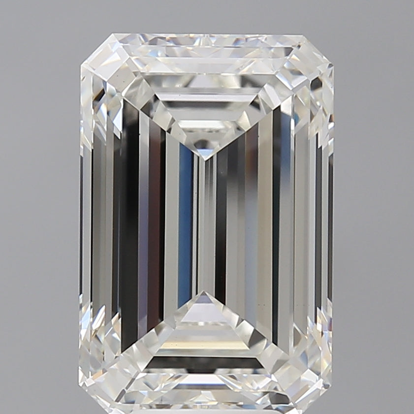 7.51 Carat Emerald Shaped, Ideal Cut, G Color, VVS2 Clarity, IGI Certified Lab Grown Diamond