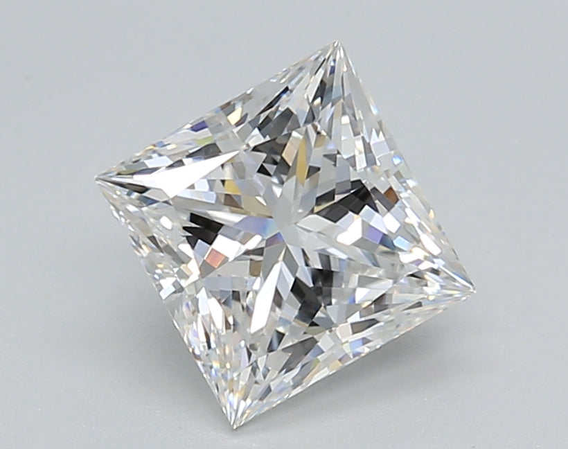 1.53 Carat Princess Shaped, Ideal Cut, E Color, VVS1 Clarity, IGI Certified Lab Grown Diamond