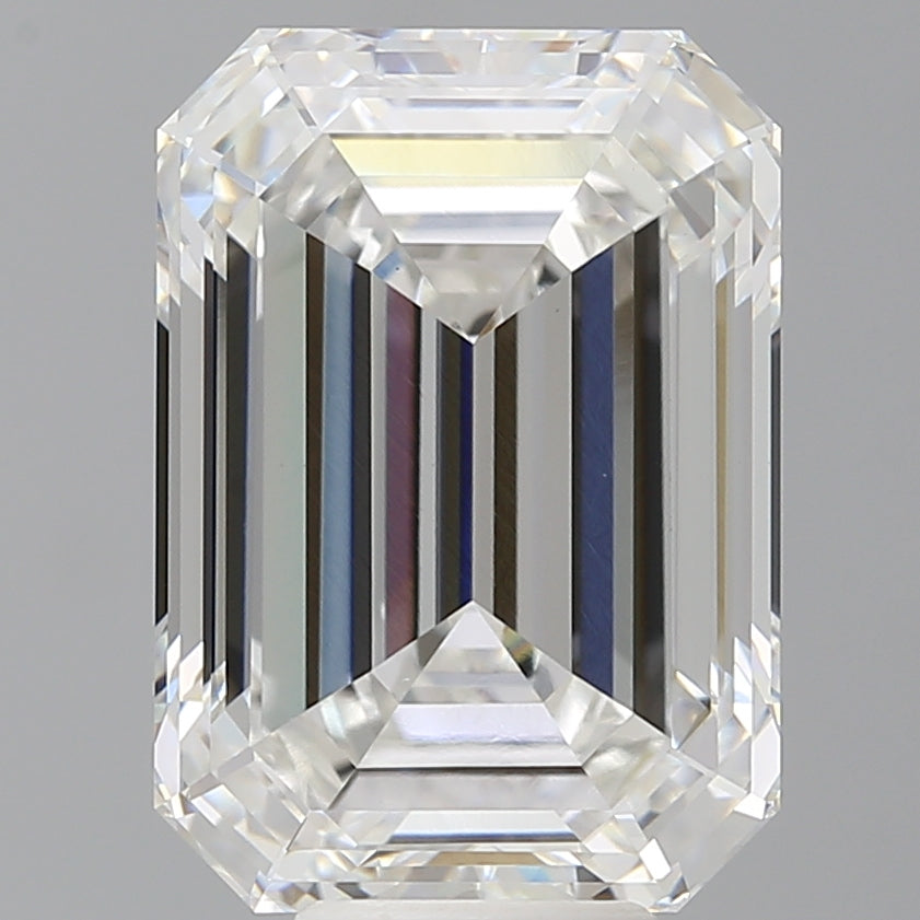 9.10 Carat Emerald Shaped, Ideal Cut, F Color, VVS2 Clarity, IGI Certified Lab Grown Diamond