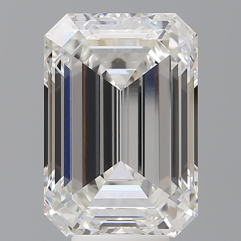 8.08 Carat Emerald Shaped, Ideal Cut, F Color, VVS2 Clarity, IGI Certified Lab Grown Diamond