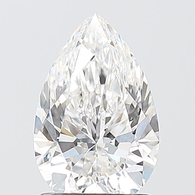 1.54 Carat Pear Shaped, Excellent Cut, E Color, VS1 Clarity, IGI Certified Lab Grown Diamond