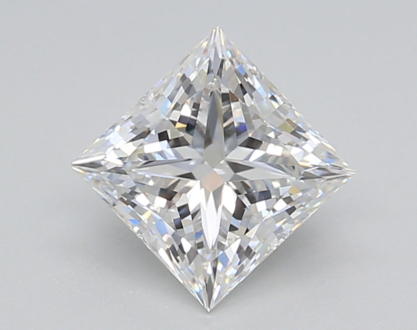 1.52 Carat Princess Shaped, Ideal Cut, E Color, VVS2 Clarity, GIA Certified Lab Grown Diamond