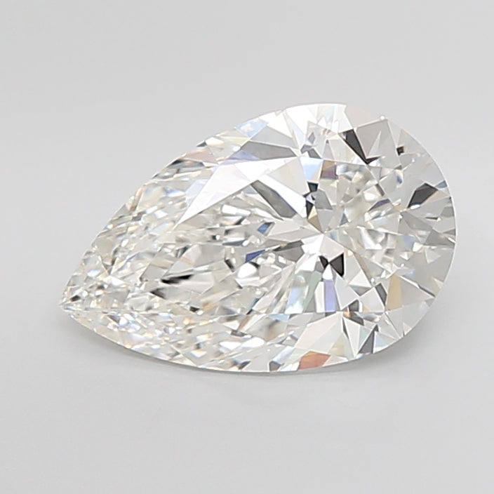 5.02 Carat Pear Shaped, Ideal Cut, F Color, VVS1 Clarity, IGI Certified Lab Grown Diamond