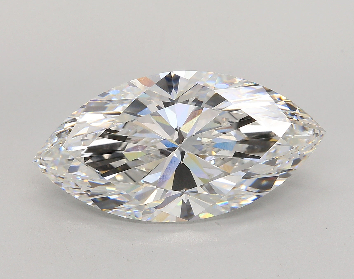 13.02 Carat Marquise Shaped, Ideal Cut, E Color, VVS2 Clarity, IGI Certified Lab Grown Diamond