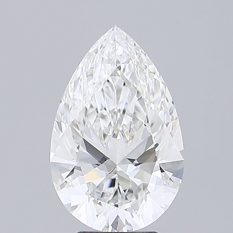 2.81 Carat Pear Shaped, Ideal Cut, E Color, VVS2 Clarity, IGI Certified Lab Grown Diamond