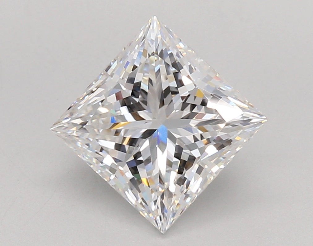 3.06 Carat Princess Shaped, Ideal Cut, E Color, VVS2 Clarity, IGI Certified Lab Grown Diamond