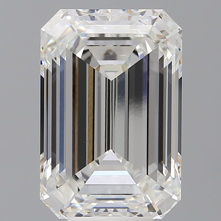 9.08 Carat Emerald Shaped, Ideal Cut, F Color, VS1 Clarity, IGI Certified Lab Grown Diamond