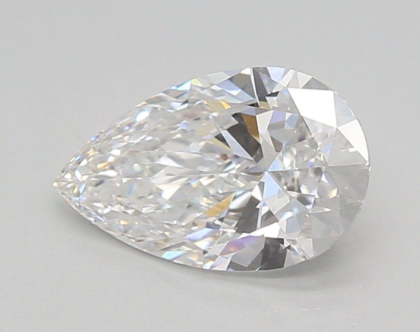 1.36 Carat Pear Shaped, Ideal Cut, D Color, VVS2 Clarity, IGI Certified Lab Grown Diamond