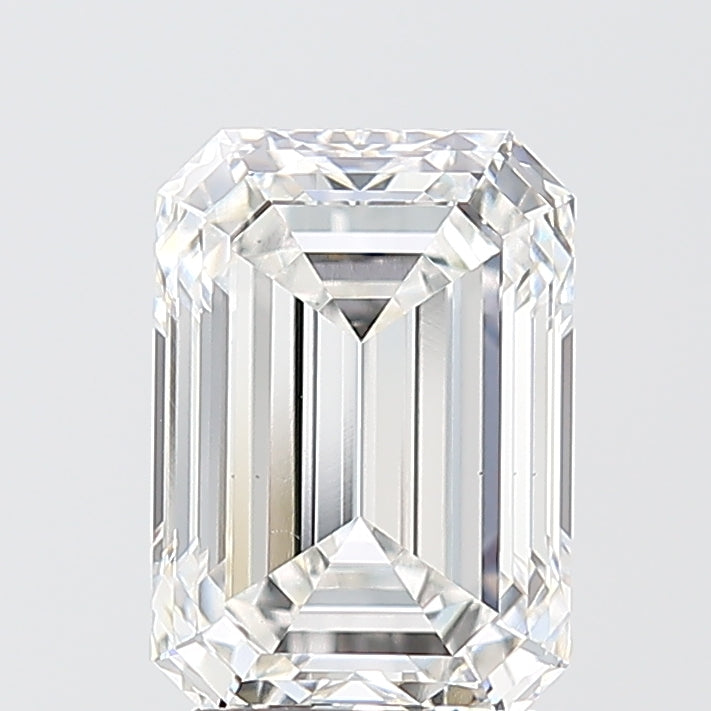 2.52 Carat Emerald Shaped, Ideal Cut, E Color, VS1 Clarity, IGI Certified Lab Grown Diamond