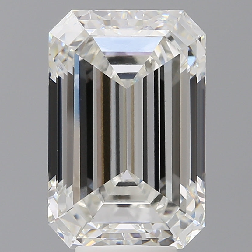 7.60 Carat Emerald Shaped, Ideal Cut, F Color, VVS2 Clarity, IGI Certified Lab Grown Diamond