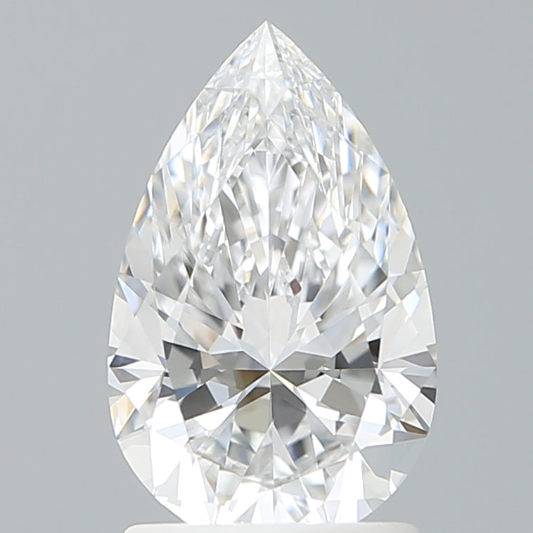 1.58 Carat Pear Shaped, Ideal Cut, D Color, VVS1 Clarity, IGI Certified Lab Grown Diamond