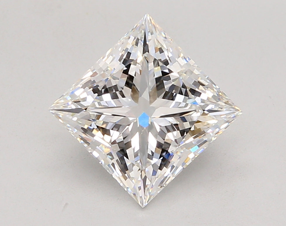 3.05 Carat Princess Shaped, Ideal Cut, E Color, VVS2 Clarity, IGI Certified Lab Grown Diamond