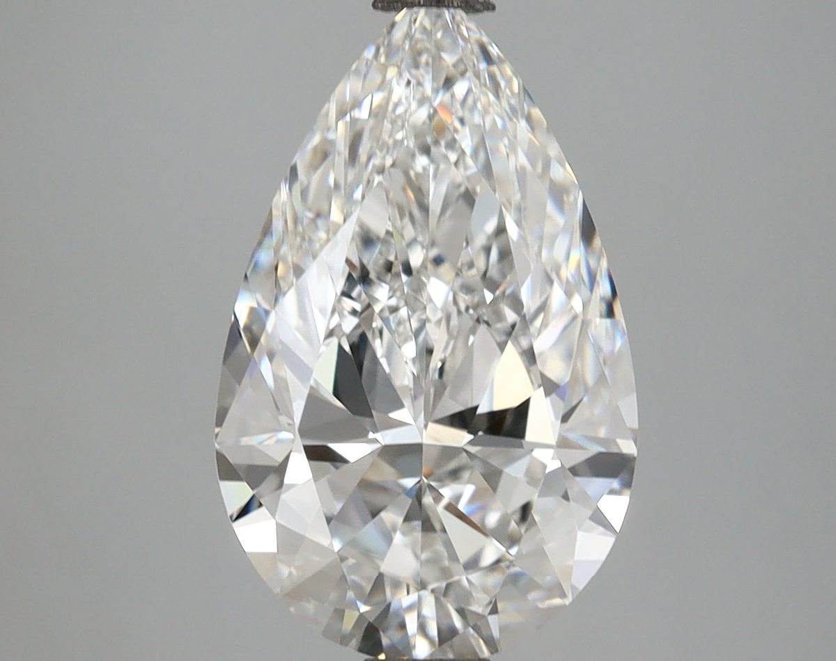 3.23 Carat Pear Shaped, Ideal Cut, F Color, VVS2 Clarity, IGI Certified Lab Grown Diamond