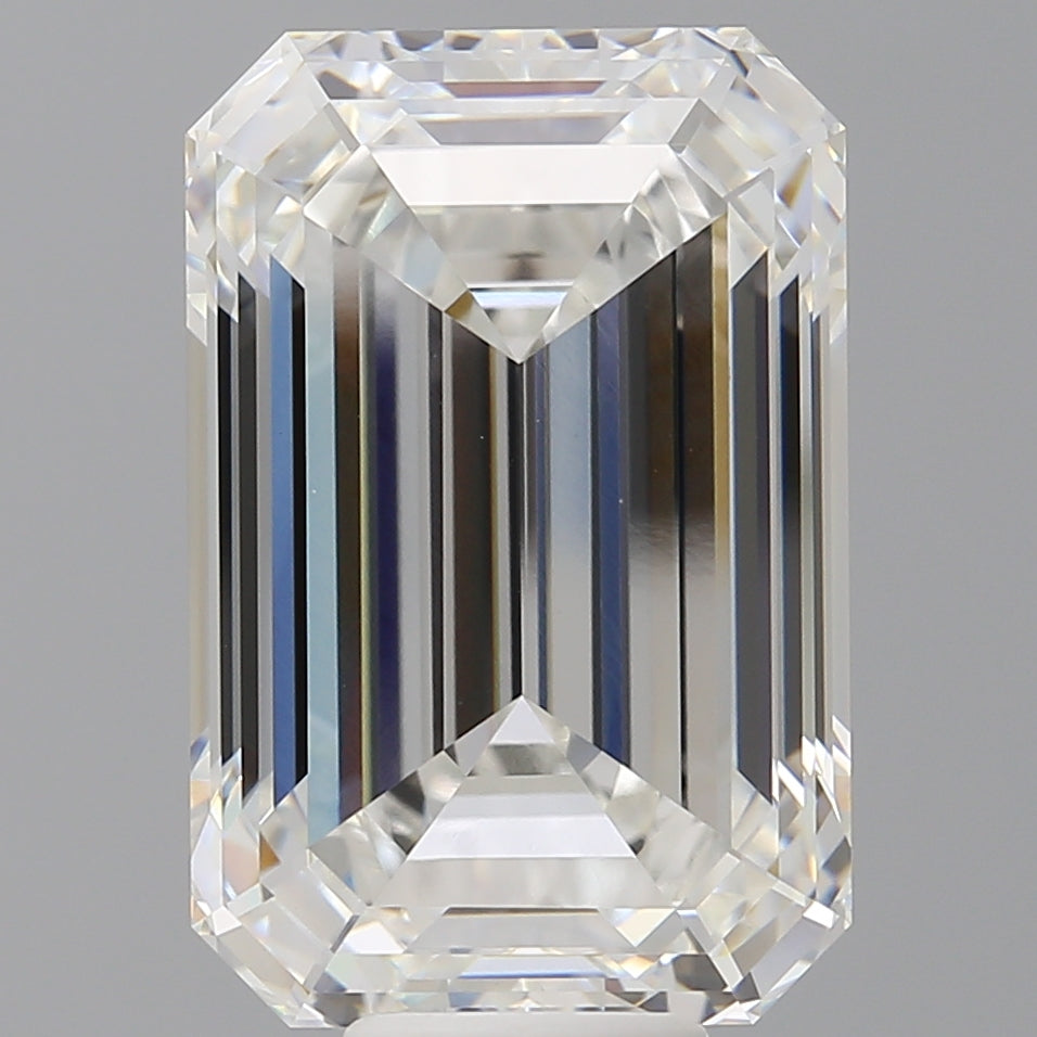 12.57 Carat Emerald Shaped, Ideal Cut, F Color, VVS2 Clarity, IGI Certified Lab Grown Diamond