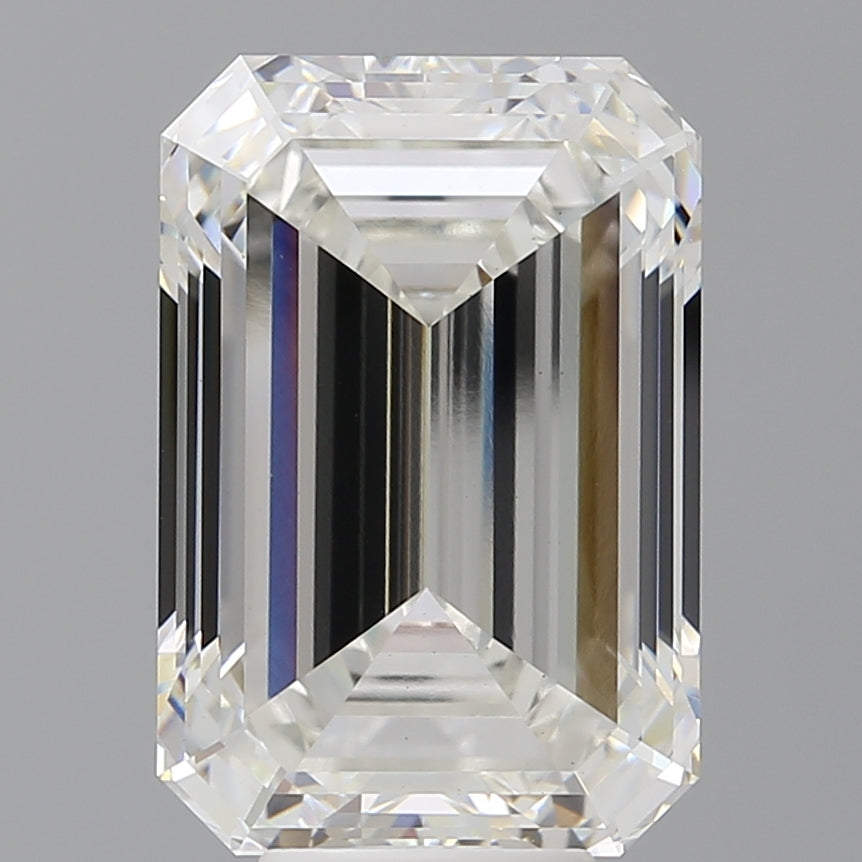 8.58 Carat Emerald Shaped, Ideal Cut, G Color, VVS2 Clarity, IGI Certified Lab Grown Diamond
