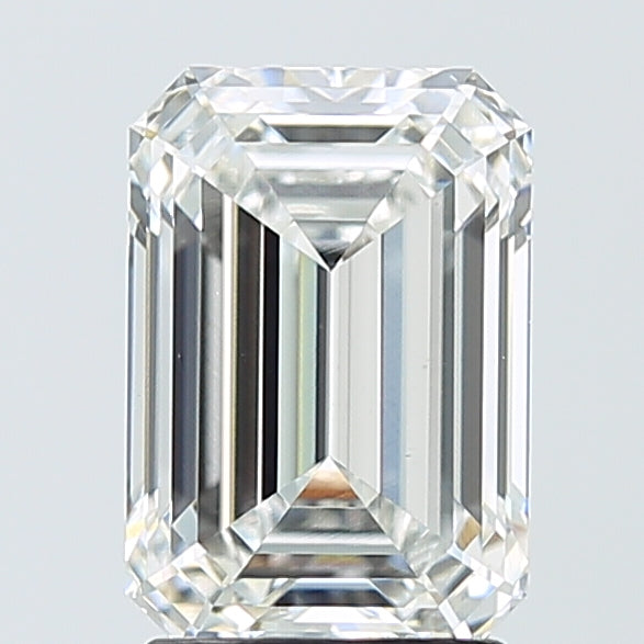 2.59 Carat Emerald Shaped, Ideal Cut, E Color, VVS2 Clarity, IGI Certified Lab Grown Diamond